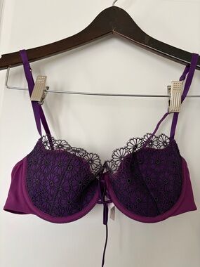 Victoria's Secret Purple Lace Floral Push-Up Bra